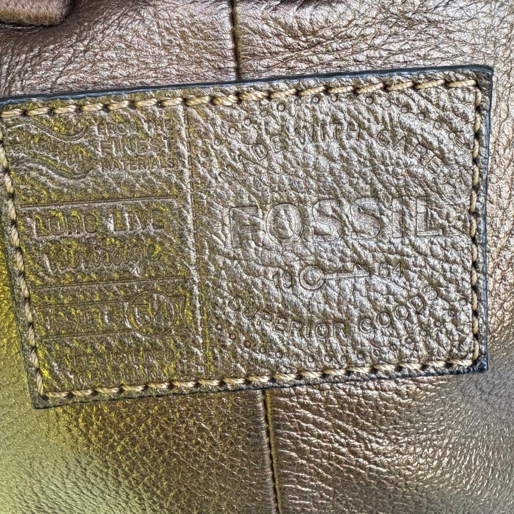 Fossil Mini Backpack Small Bronze Metallic Leather  Boho Bag Travel Casual - Picture 8 of 16